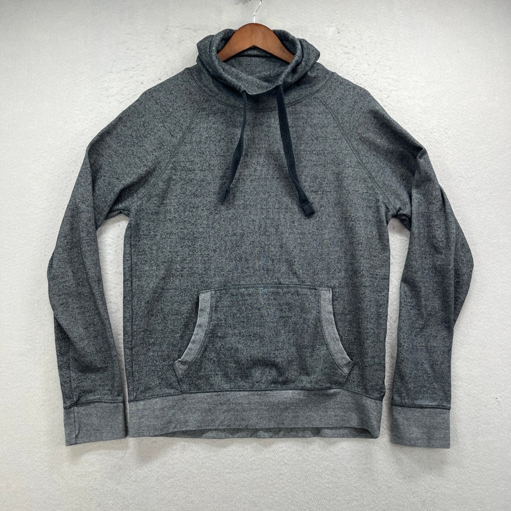 Express Funnel Neck Hoodie Mens Medium Gray Marled Pullover Casual Sweatshirt